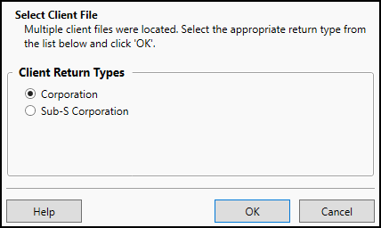 Image of "Select Client File" window